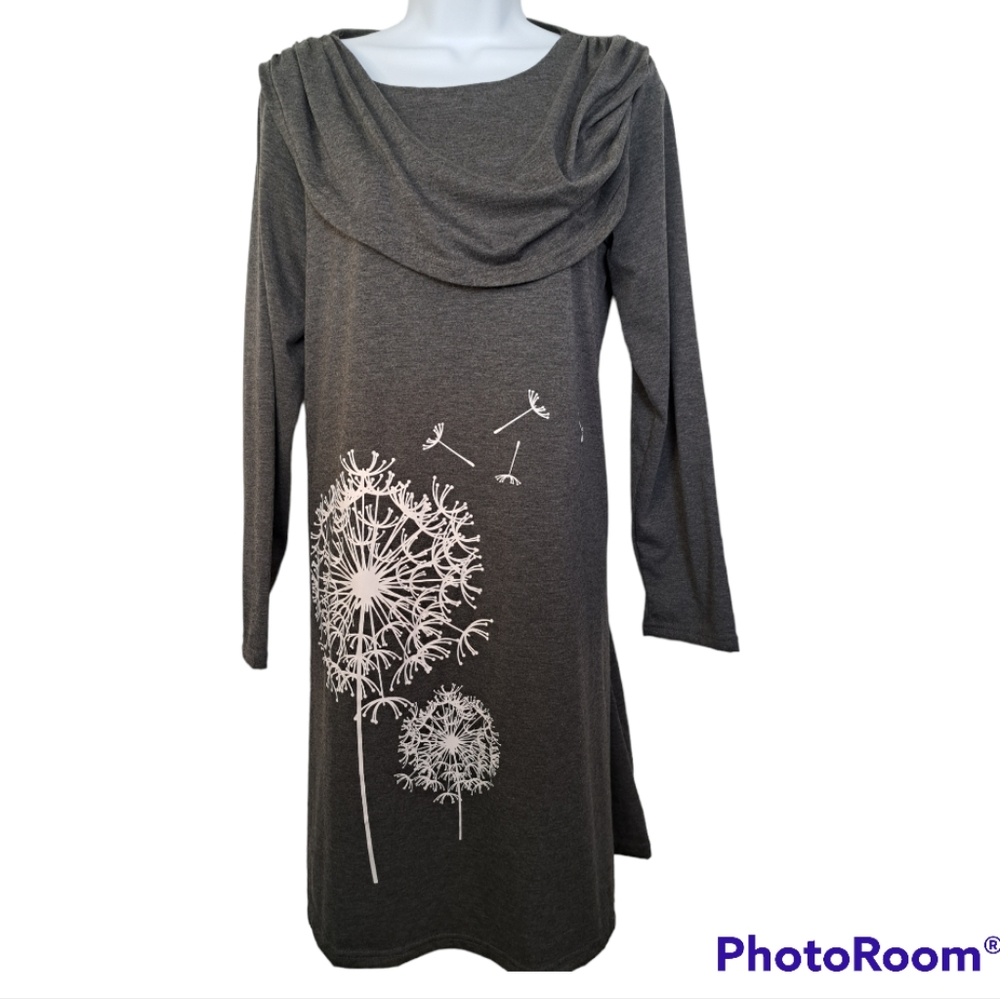 Draped Neck Shift Dress Size M